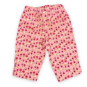 Vintage 90s Pink Floral Ditzy Pull On up Girls Toddler Pants 2T